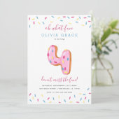 Verjaardagsfeest van Donut | Vier Kaart (Staand voorkant)