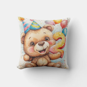 Verjaardagsfeest van een knuffel berenbeertje kussen