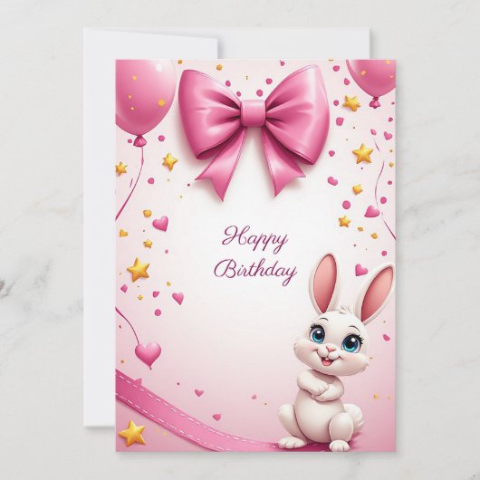 Verjaardagsfeest van een knuffelkonijn 🐰 kaart (Voorkant)