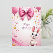 Verjaardagsfeest van een knuffelkonijn 🐰 kaart (Staand voorkant)