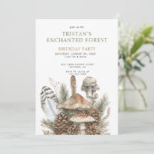 Verjaardagsfeest van Enchanted Forest Mushrooms Ki Kaart (Staand voorkant)