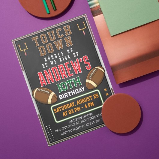 Verjaardagsfeest van het Amerikaanse Football Kaart