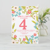 Verjaardagsfeest van het Boho Floral Garden Kind Kaart (Staand voorkant)