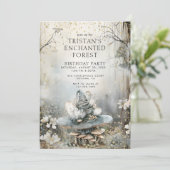 Verjaardagsfeest van het Enchanted Forest Kind Kaart (Staand voorkant)