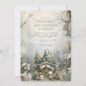 Verjaardagsfeest van het Enchanted Forest Kind Kaart (Voorkant)