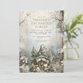 Verjaardagsfeest van het Enchanted Forest Kind Kaart (Staand voorkant)