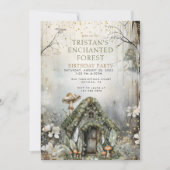 Verjaardagsfeest van het Enchanted Forest Kind Kaart (Voorkant)