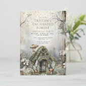Verjaardagsfeest van het Enchanted Forest Kind Kaart (Staand voorkant)