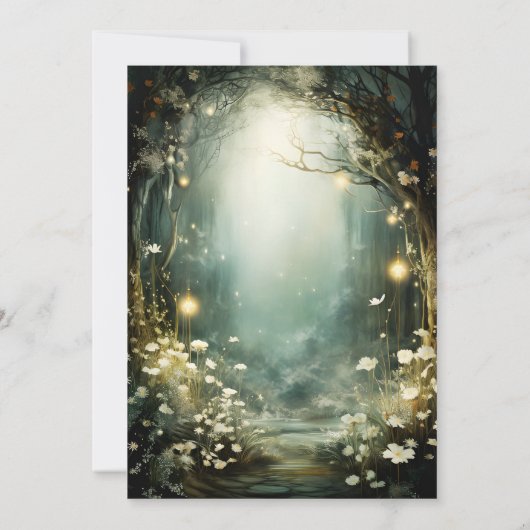 Verjaardagsfeest van het Enchanted Forest Kind Kaart (Achterkant)