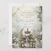 Verjaardagsfeest van het Enchanted Forest Kind Kaart (Voorkant)