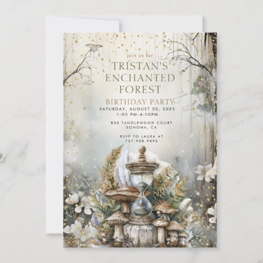 Verjaardagsfeest van het Enchanted Forest Kind Kaart (Voorkant)