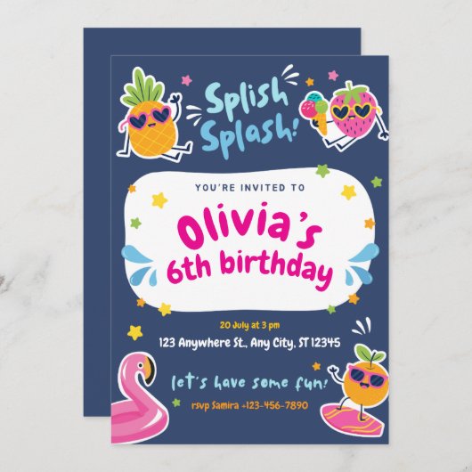 Verjaardagsfeest van het Kind Kaart (Voorkant / Achterkant)