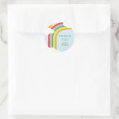 verjaardagsfeest van het Kind Rainbow, Sun en Clou Ronde Sticker (Tas)