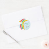 verjaardagsfeest van het Kind Rainbow, Sun en Clou Ronde Sticker (Envelop)