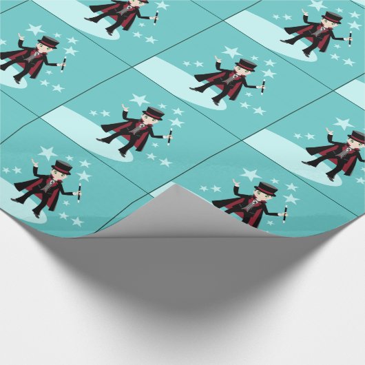 verjaardagsfeest van het kind van Magicië Cadeaupapier (Hoek)