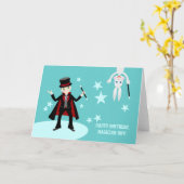 verjaardagsfeest van het kind van Magicië Kaart (Gele Bloem)