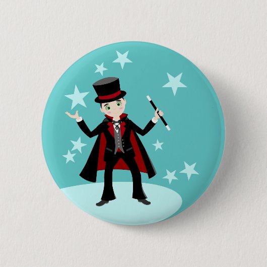 verjaardagsfeest van het kind van Magicië Ronde Button 5,7 Cm (Voorkant)