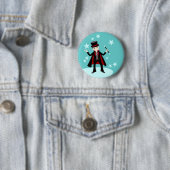 verjaardagsfeest van het kind van Magicië Ronde Button 5,7 Cm (In situ)