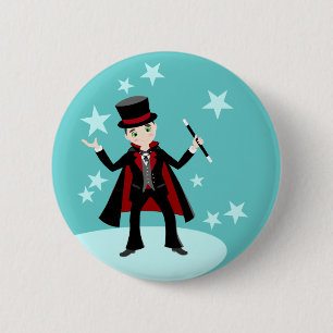 verjaardagsfeest van het kind van Magicië Ronde Button 5,7 Cm