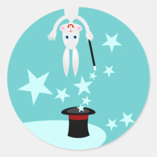 verjaardagsfeest van het kind van Magicië Ronde Sticker