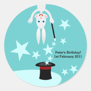 verjaardagsfeest van het kind van Magicië Ronde Sticker