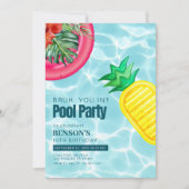 Verjaardagsfeest van het Pool Party Kind Kaart (Voorkant)