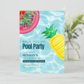 Verjaardagsfeest van het Pool Party Kind Kaart (Staand voorkant)