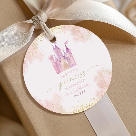 Verjaardagsfeest van het Prinses Koninklijk Kastee Bedankjes Labels