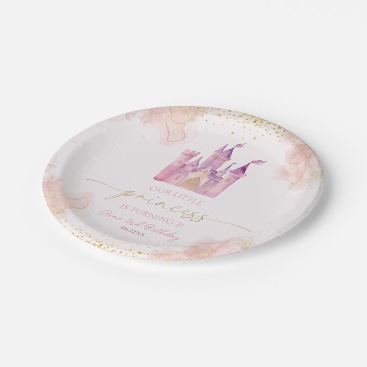 Verjaardagsfeest van het Prinses Koninklijk Kastee Papieren Bordje (Gekanteld)