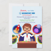 Verjaardagsfeest van het Scientist Kind Kaart (Voorkant)