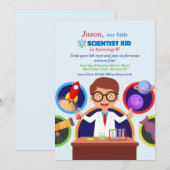 Verjaardagsfeest van het Scientist Kind Kaart (Voorkant / Achterkant)