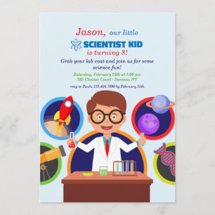 Verjaardagsfeest van het Scientist Kind Kaart