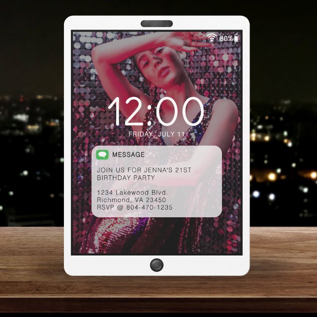 Verjaardagsfeest van het Vergrendelingsscherm van  (Cell Phone Lock Screen Birthday Party White
)