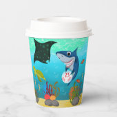 Verjaardagsfeest van het Zee Animals Kind Papieren Bekers (Achterkant)