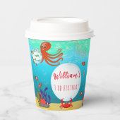Verjaardagsfeest van het Zee Animals Kind Papieren Bekers (Voorkant)