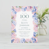 Verjaardagsfeest van Hydrangea's 100ste verjaardag Kaart (Staand voorkant)