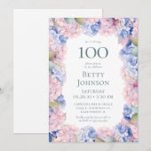 Verjaardagsfeest van Hydrangea's 100ste verjaardag Kaart (Voorkant / Achterkant)
