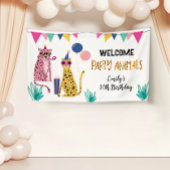 Verjaardagsfeest van Mod Party Animals Kind Spandoek
