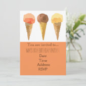 verjaardagsfeest van pastel-ijsje kaart (Staand voorkant)