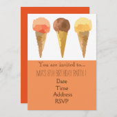 verjaardagsfeest van pastel-ijsje kaart (Voorkant / Achterkant)