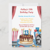 Verjaardagsfeest van Popcorn Kind Kaart (Voorkant)