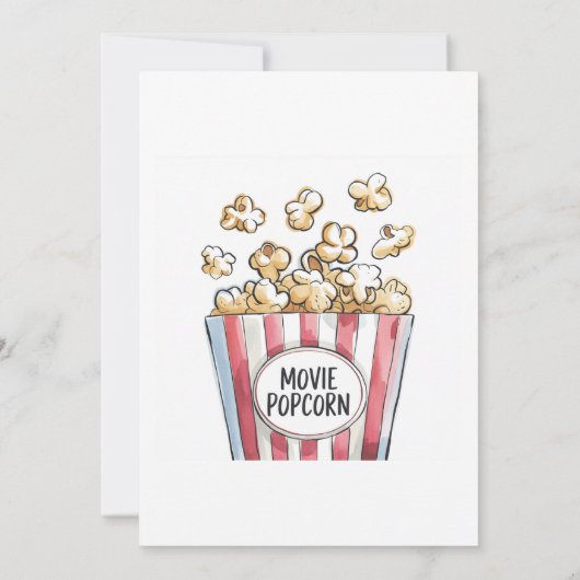 Verjaardagsfeest van Popcorn Kind Kaart (Achterkant)