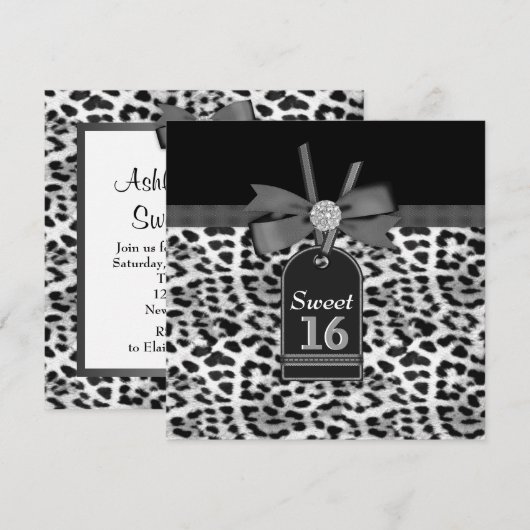 Verjaardagsfeest van Snow Leopard Kaart (Voorkant / Achterkant)