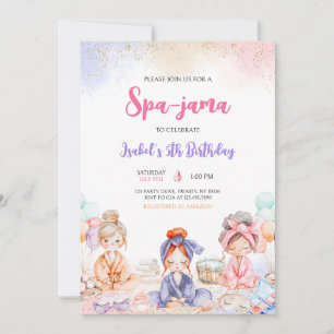 Verjaardagsfeest van Spa-Jama Kaart