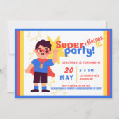 Verjaardagsfeest van Super Heroes Kaart (Voorkant)