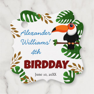 Verjaardagsfeest van Toucan Bird voor regenwouden Bedankjes Labels
