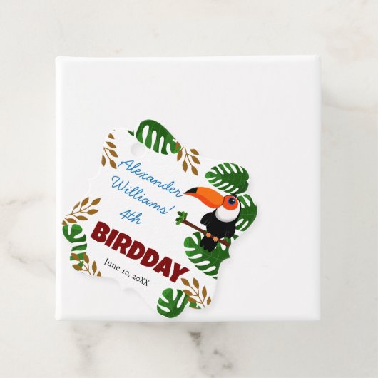 Verjaardagsfeest van Toucan Bird voor regenwouden Bedankjes Labels (In situ)
