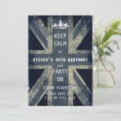 Verjaardagsfeest van Union Jack UK Flag Male Kaart (Staand voorkant)