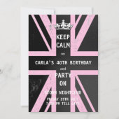 Verjaardagsfeest van Union Jack UK Flag Vrouw Kaart (Voorkant)