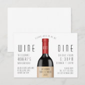 Verjaardagsfeest van wijn en wijn kaart (Voorkant / Achterkant)